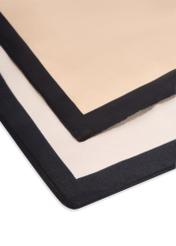 Beige women's scarf SZADT-0187-1B(W26) - close-up detail, on white background.