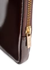 Dark brown leather women's briefcase TORES-1257-1I(W26) - close-up detail, on white background.