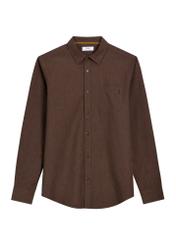 Brown men's cotton shirt KOSMT-0363-1H(Z26)