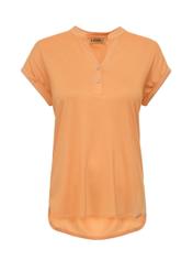 Orange women's V neck blouse BLUDT-0148-30(W22)-02