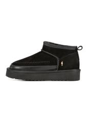 Black women's snow boots BUTYD-1220-9E(Z26), side view of the product on a white background.