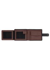 Black men's leather wallet PORMS-0719-99(Z26) - product view from above, on white background.