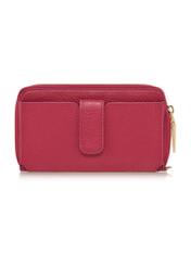 Pink leather women's belt wallet PORES-0897-34(W24)-04