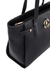 Black women's handbag with logo TOREC-0776-99(W23)-06