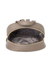 Dark beige leather women's backpack TORES-1089A-1K(W26) - product view from above, on white background.