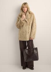Burgundy croco women's shopper bag TOREC-1304-4D(Z26)