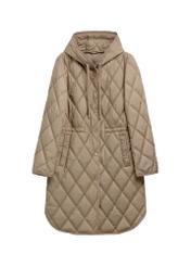 Women's dark beige jacket KURDT-0579-1K(Z26) - front product view, on a white background.