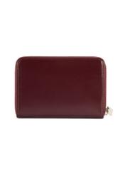 Burgundy leather women's wallet PORES-0976-49(Z25), product view from the back on a white background.