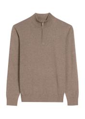 Brown men's sweater SWEMT-0174-90(Z25), front product view on white background.