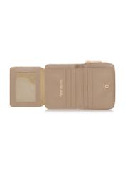 Small beige women's wallet with monogram POREC-0349-81(Z24)-05