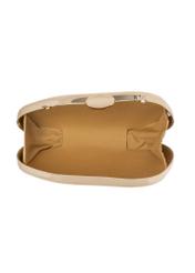 Gold oval small women's handbag TOREC-1211-2X(W26), product view inside on white background.
