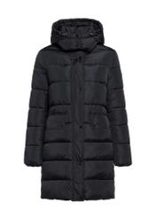 Black women's winter jacket KURDT-0600-99(Z25) - front product view on white background.