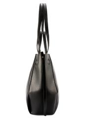 Large black shopper bag TOREC-1201-99(W26), side view of the product on a white background.