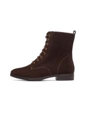 Women's brown suede ankle boots BUTYD-1008-1I(Z26), side view on a white background.