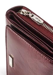 Women's leather wallet in burgundy color PORES-0968-49(Z25), close-up of the product detail on a white background.