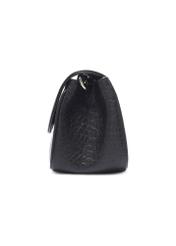Classic black leather women's handbag TORES-1371-99(Z26), side product view on white background.