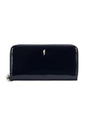 Large navy blue women's wallet POREC-0418-69(Z25), product view from the front on a white background.