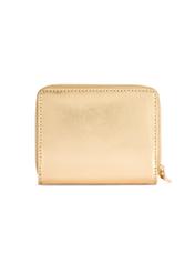 Small leather gold women's wallet PORES-0960-2X(W26) - product view from the back on a white background.