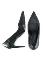 Women's leather croco high heels BUTYD-1211-99(Z25), product view from the top and side on a white background.