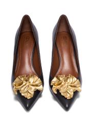 Women's leather high heels in black BUTYD-1298-99(Z26), front product view on white background.