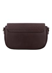 Small brown women's messenger bag TOREC-1289-1I(Z26), back view on a white background.