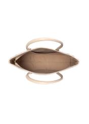 Large light beige women's handbag with braid TOREC-1168-1A(W26), product view inside on white background.