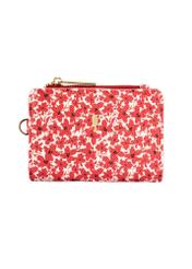 Red floral women's wallet POREC-0402-42(W25), front product view on white background.