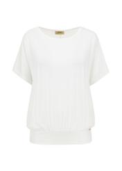 Cream welt blouse for women BLUDT-0170-12(W24)-03