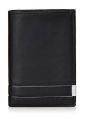 Black men's leather wallet PORMS-0145B-99(Z25), front product view on white background.