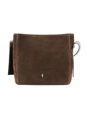 Brown leather women's handbag TORES-1251-1I(W26) - front product view, on a white background.