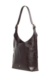 Burgundy croco women's shopper bag TOREC-1306-4D(Z26), diagonal product view on a white background.