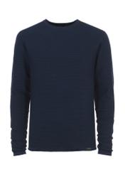 Navy blue men's basic sweater SWEMT-0128-69(W24)-03