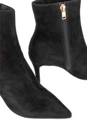 Black suede ankle boots with high heel BUTYD-1122-98(Z24)-09