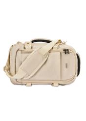 Beige airplane backpack PLCMN-0017-16(Z25), side view of the product on a white background.