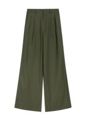 Women's khaki trousers SPODT-0112-55(Z25), front product view on white background.