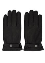 Men's leather gloves with wool lining REKMS-0092-9I(Z26), front product view on white background.