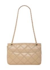 Beige leather women's handbag with chain TORES-1110-1B(W26)
