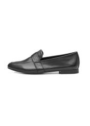 Women's leather black moccasins BUTYD-1074A-99(W26), side view of the product on a white background.