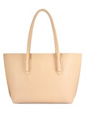 Beige women's shopper bag TOREC-0938-1A(W26), product view from the back on a white background.