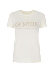 Women's milk T-shirt with OCHNIK logo TSHDT-0091-12(W22)-03