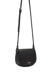 Black leather semi-circular women's messenger bag TORES-0972D-99(W25)