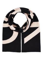 Black women's winter scarf SZADT-0151A-9J(Z26), front product view on white background.