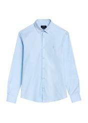 Blue men's shirt KOSMT-0351-62(Z25) - front product view on white background.