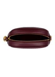 Burgundy small women's handbag TOREC-1285-4P(Z26) - product view from above, on a white background.