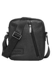 Men's black leather pouch TORMS-0251B-99(Z26), front view of the product on a white background.