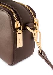 Small brown women's handbag TOREC-1173-1I(W26), close-up of the product detail on a white background.