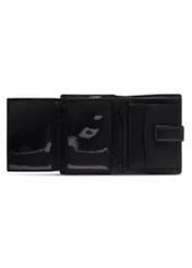 Black large men's leather wallet PORMS-0701-99(Z26) - product view from above, on white background.