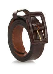 Brown leather women's croco belt PASDS-0271-89(W23)-02