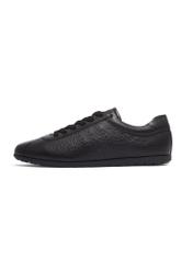 Women's black leather sneakers BUTYD-1293-9I(Z26), side product view on white background.