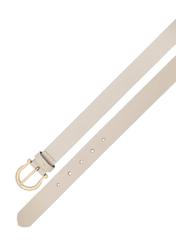 Women's white leather belt PASDS-0274-0B(W26), product view from above on a white background.